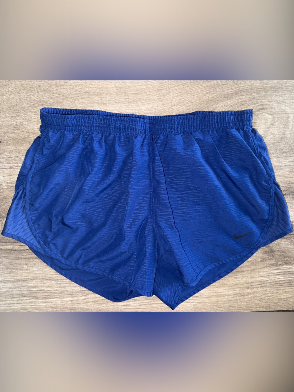 Nike Royal Blue Running Shorts with Silver Swoosh